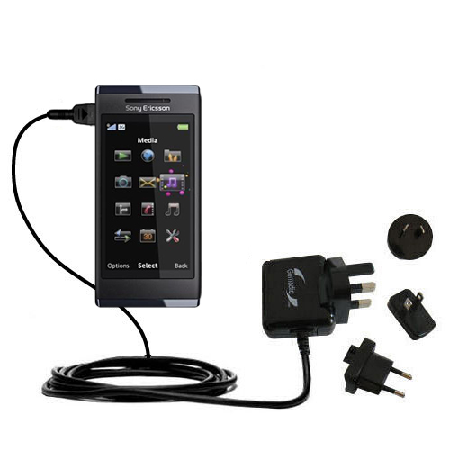 International Wall Charger compatible with the Sony Ericsson Aino