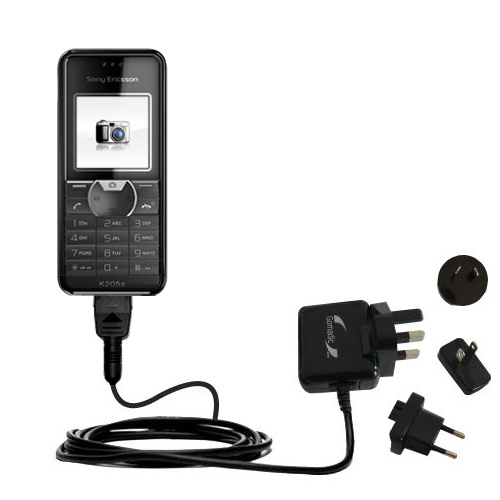 International Wall Charger compatible with the Sony Ericsson k205a