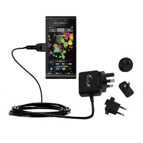 International Wall Charger compatible with the Sony Ericsson Satio / Satio A
