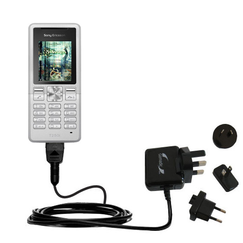 International Wall Charger compatible with the Sony Ericsson T250i