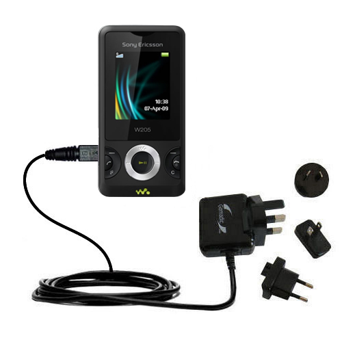 International Wall Charger compatible with the Sony Ericsson W205 / W205a