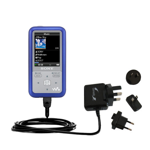 International Wall Charger compatible with the Sony NWZ-610F