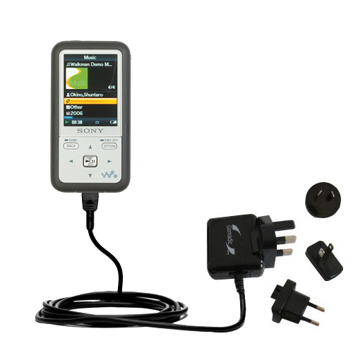 International Wall Charger compatible with the Sony Walkman NWZ-S515