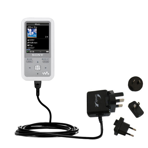 International Wall Charger compatible with the Sony Walkman NWZ-S618F