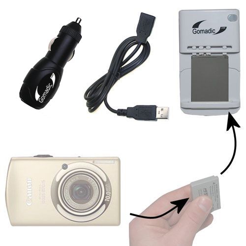 Lithium Battery Fast Charger compatible with the Canon Digital IXUS 870 IS