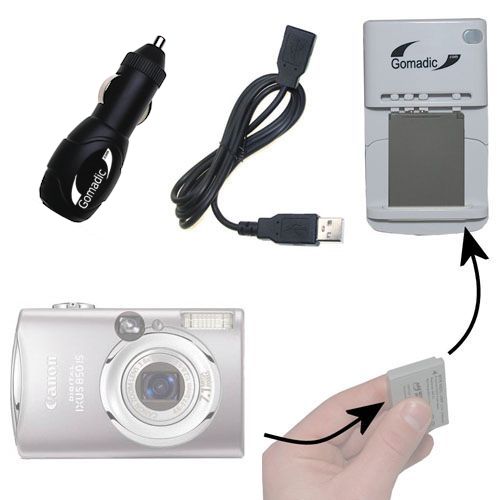 Lithium Battery Fast Charger compatible with the Canon Digital IXUS i zoom