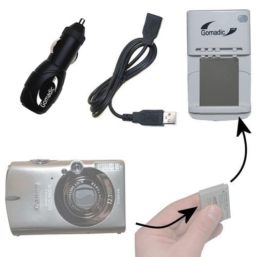 Lithium Battery Fast Charger compatible with the Canon IXUS 960 IS
