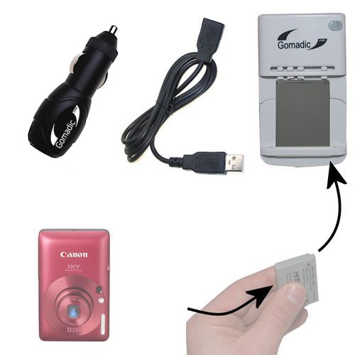 Lithium Battery Fast Charger compatible with the Canon IXY Digital 210 IS