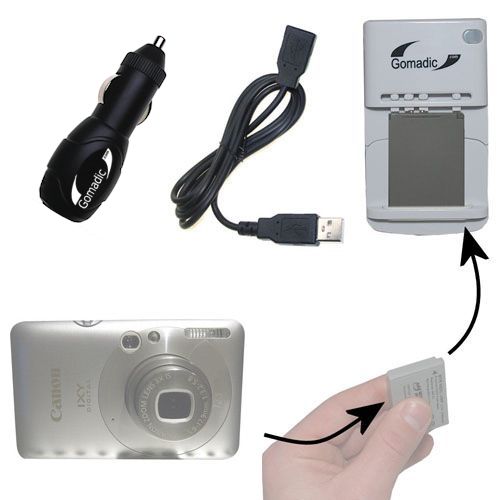 Lithium Battery Fast Charger compatible with the Canon IXY Digital 50