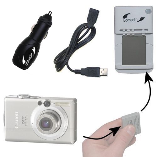 Lithium Battery Fast Charger compatible with the Canon IXY Digital 70