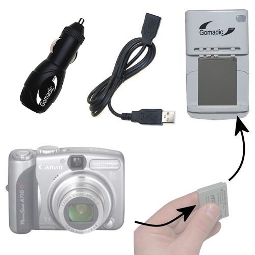 Lithium Battery Fast Charger compatible with the Canon PowerShot A100