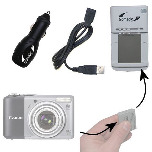 Lithium Battery Fast Charger compatible with the Canon PowerShot A2000 IS