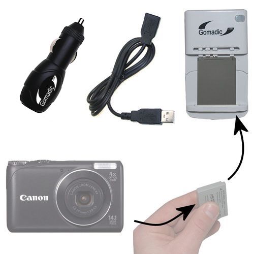 Lithium Battery Fast Charger compatible with the Canon Powershot A2200