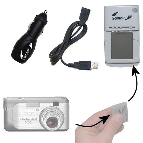 Lithium Battery Fast Charger compatible with the Canon PowerShot A410