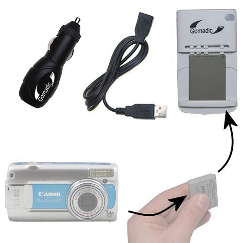 Lithium Battery Fast Charger compatible with the Canon PowerShot A470