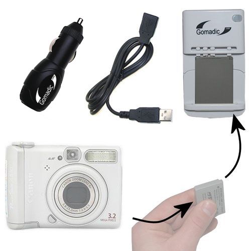 Lithium Battery Fast Charger compatible with the Canon PowerShot A510