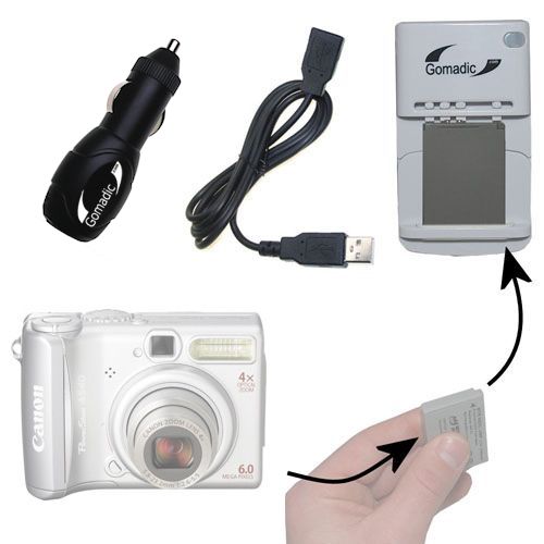 Lithium Battery Fast Charger compatible with the Canon PowerShot A540