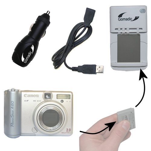 Lithium Battery Fast Charger compatible with the Canon Powershot A60