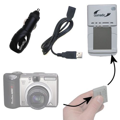 Lithium Battery Fast Charger compatible with the Canon Powershot A650 IS
