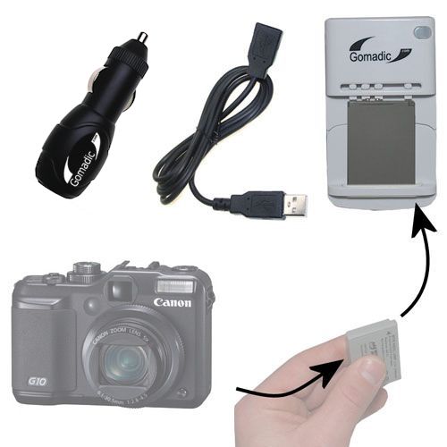 Lithium Battery Fast Charger compatible with the Canon Powershot G10