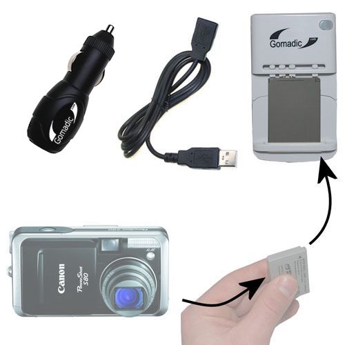 Lithium Battery Fast Charger compatible with the Canon Powershot S70