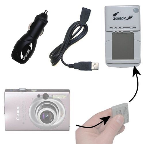 Lithium Battery Fast Charger compatible with the Canon Powershot SD1000