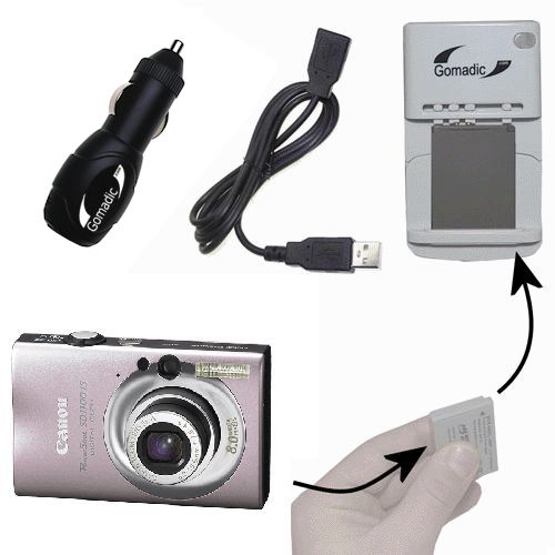 Lithium Battery Fast Charger compatible with the Canon Powershot SD1100 IS
