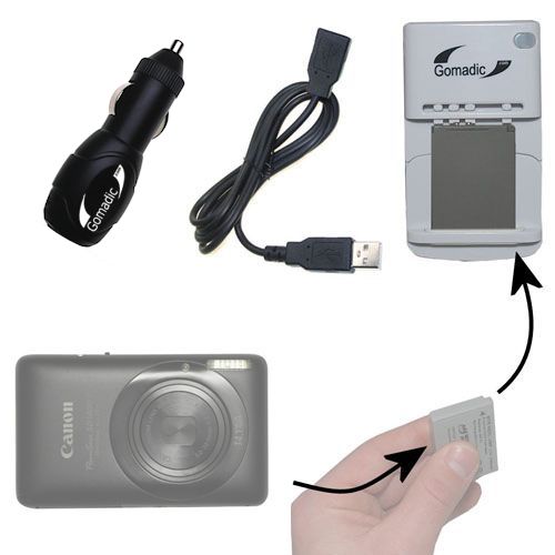 Lithium Battery Fast Charger compatible with the Canon Powershot SD1400 IS