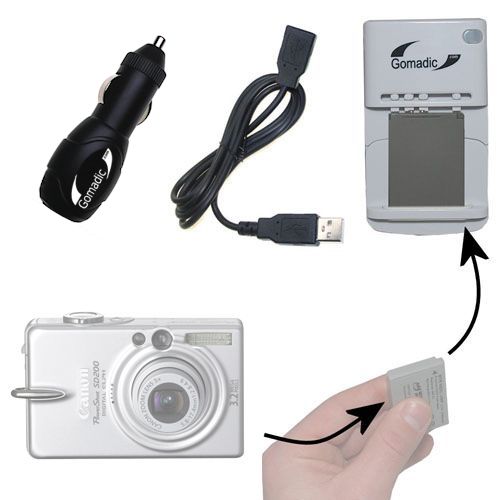 Lithium Battery Fast Charger compatible with the Canon Powershot SD200