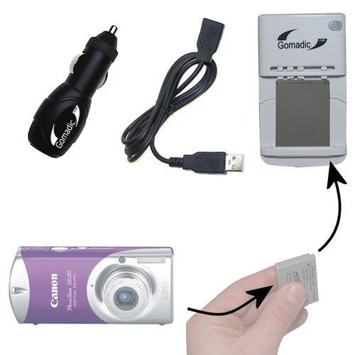 Lithium Battery Fast Charger compatible with the Canon Powershot SD30