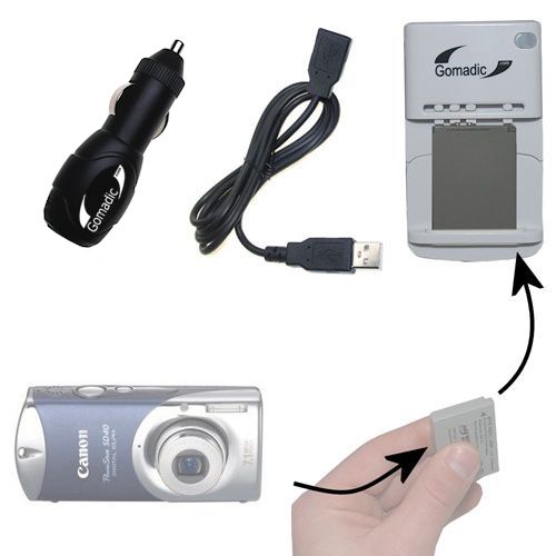 Lithium Battery Fast Charger compatible with the Canon Powershot SD40