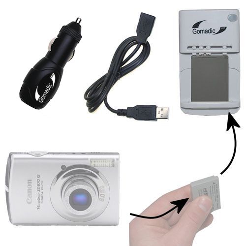 Lithium Battery Fast Charger compatible with the Canon Powershot SD870 IS