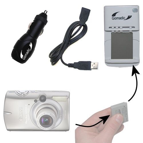 Lithium Battery Fast Charger compatible with the Canon Powershot SD950 IS