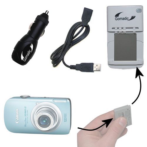 Lithium Battery Fast Charger compatible with the Canon Powershot SD960 IS