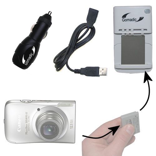 Lithium Battery Fast Charger compatible with the Canon Powershot SD970 IS