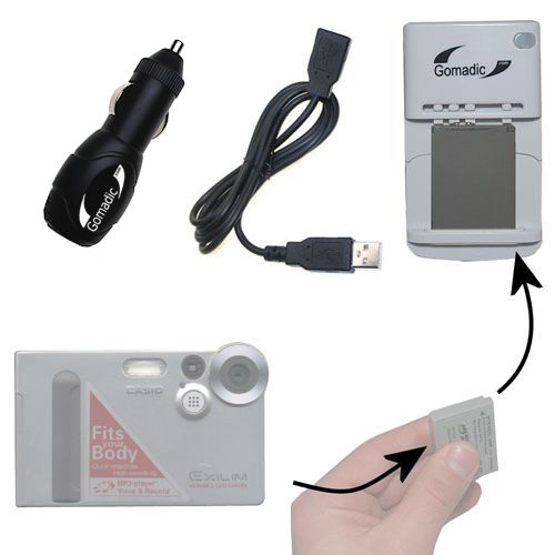 Lithium Battery Fast Charger compatible with the Casio Exilim EX-M1