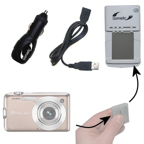 Lithium Battery Fast Charger compatible with the Casio Exilim EX-S12