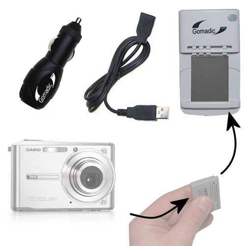 Lithium Battery Fast Charger compatible with the Casio Exilim EX-S3