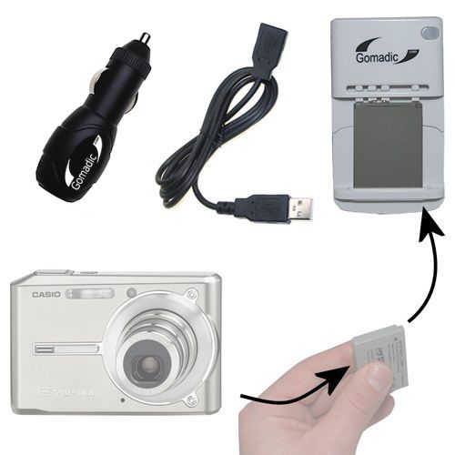 Lithium Battery Fast Charger compatible with the Casio Exilim EX-S600 SR