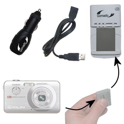 Lithium Battery Fast Charger compatible with the Casio Exilim EX-Z150