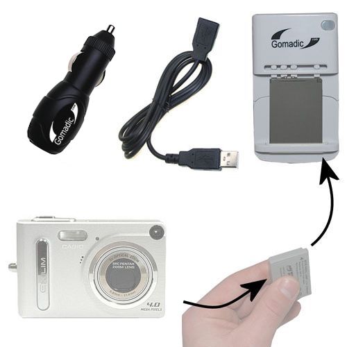 Lithium Battery Fast Charger compatible with the Casio Exilim EX-Z4