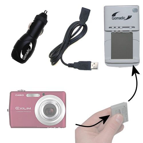 Lithium Battery Fast Charger compatible with the Casio Exilim EX-Z700