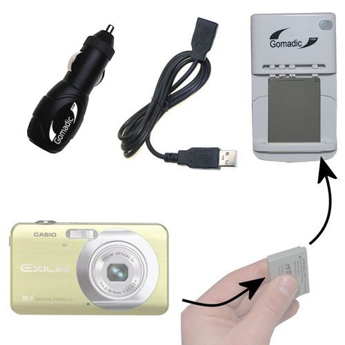 Lithium Battery Fast Charger compatible with the Casio Exilim EX-Z80
