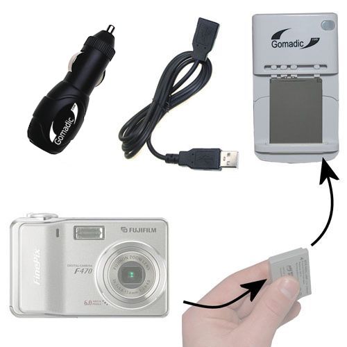 Lithium Battery Fast Charger compatible with the Fujifilm FinePix F470