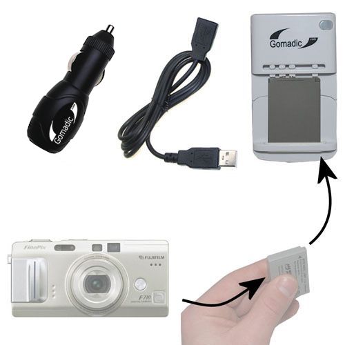 Lithium Battery Fast Charger compatible with the Fujifilm FinePix F710