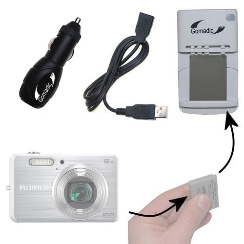 Lithium Battery Fast Charger compatible with the Fujifilm FinePix J100