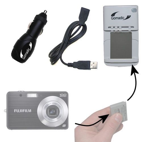 Lithium Battery Fast Charger compatible with the Fujifilm FinePix J20