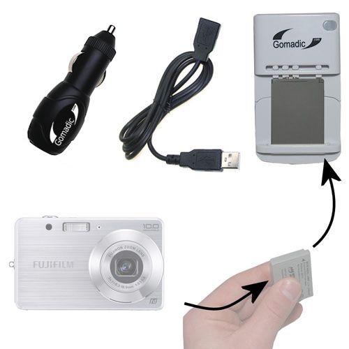 Lithium Battery Fast Charger compatible with the Fujifilm FinePix J25