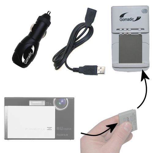 Lithium Battery Fast Charger compatible with the Fujifilm FinePix Z100 FD