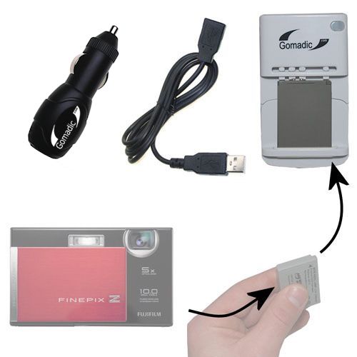Lithium Battery Fast Charger compatible with the Fujifilm FinePix Z200 FD